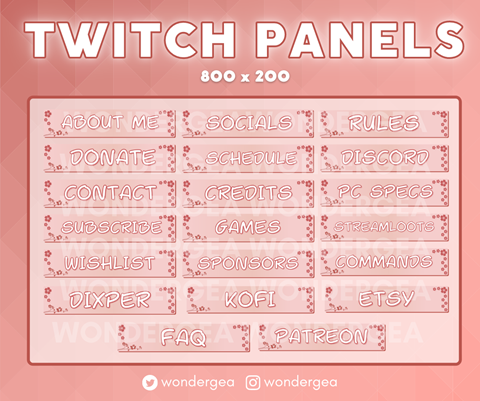 20 twitch panels sakura theme - wondergea's Ko-fi Shop - Ko-fi ️ Where ...