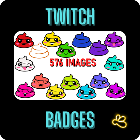 192 (576) - Presized Kawaii Poops Twitch Stream Badges - PhyrePhlyZ's ...