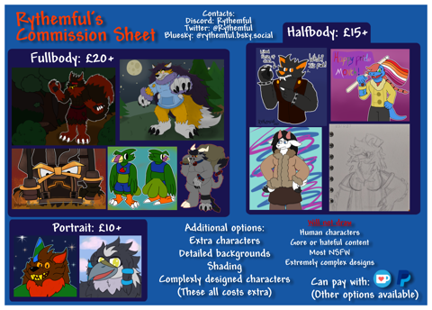 Updated commission sheet