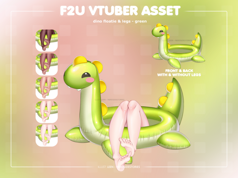 F2U VTUBER asset - dino floatie green