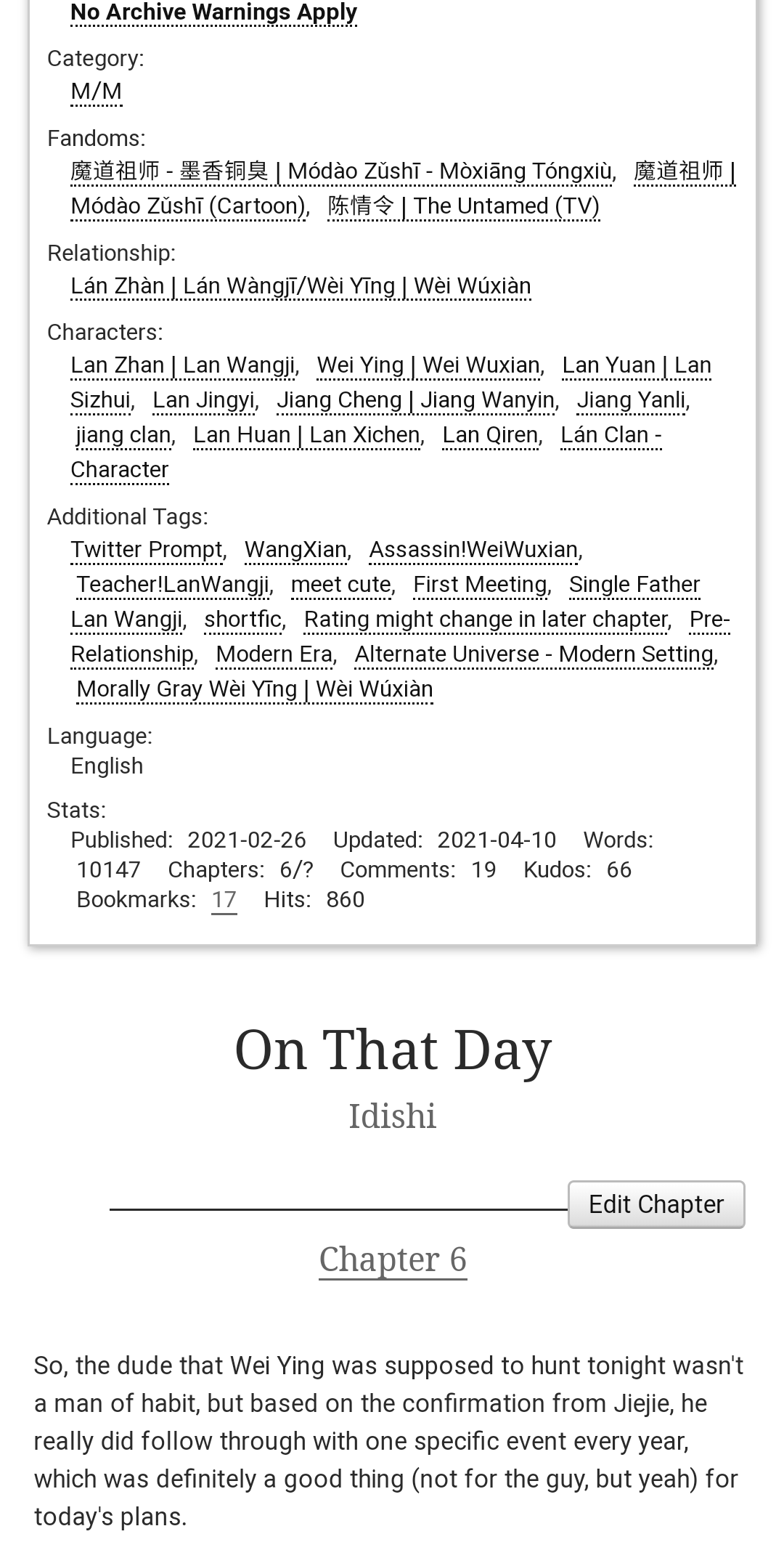 Chapter 6 of "On That Day" is up!
