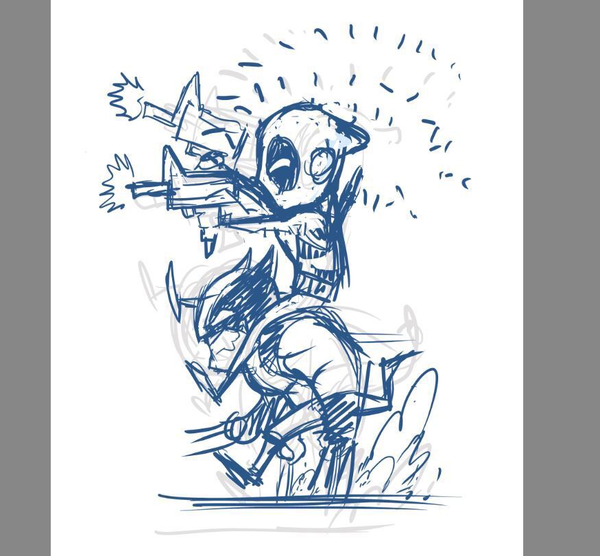 DeadPool & Wolverine Fanart WIP Sketch
