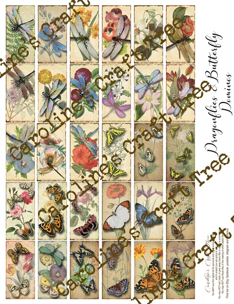 dragonfly and butterfly domino cards - Carolines Craft Tree's Ko-fi ...