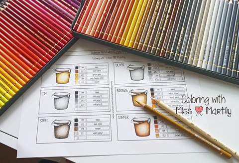 Metals COMBOS with POLYCHROMOS Colored Pencils - Coloring with