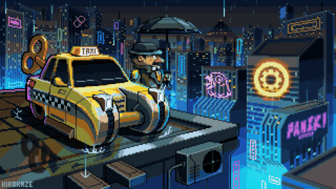 Yellow Taxi Goes Cyberpunk