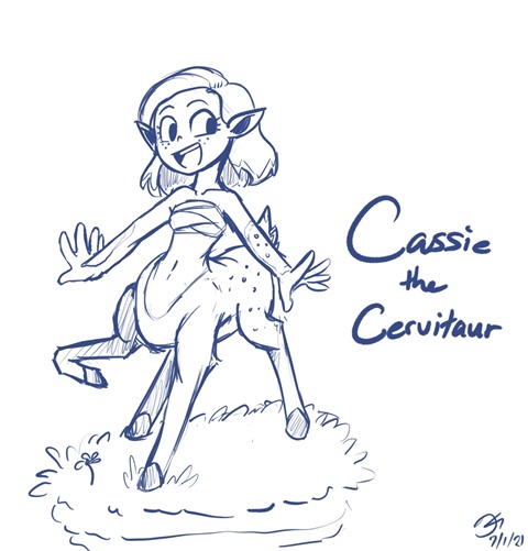 Kofi doodle Cassie the Cervitaur