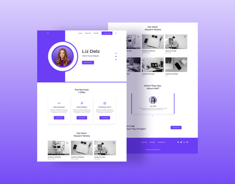 Responsive Portfolio Website Liz - Bedimcode's Ko-fi Shop