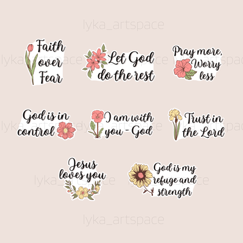 Christian Inspiring and Positive Quotes Printable Stickers - Lyka ...