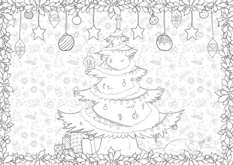 Christmas coloring drawing