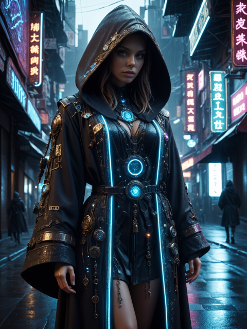 Neon Cyberpunk Hermetic Wizard LoRA v2 for SDXL