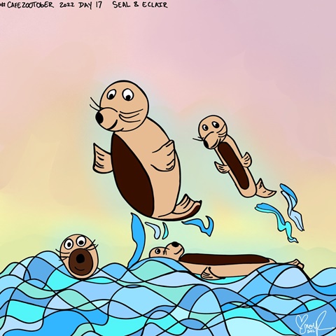 Eclair Seals — Unposted Cafe Zootober