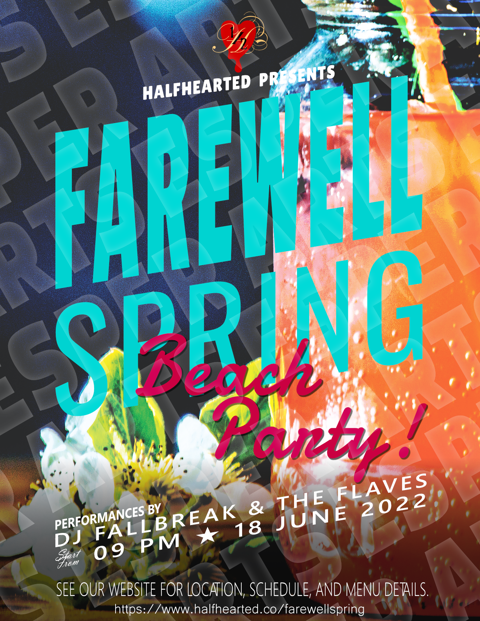 Advert for Halfhearted's Beach Party