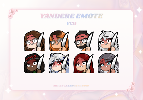 First batch of yandere emote 🌸
