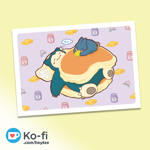 Mini Print: Snorlax Pancake Day - Tze's Ko-fi Shop - Ko-fi ️ Where ...