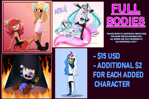Full Body Commissions Price Sheet