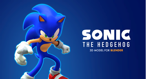 Sonic the Hedgehog (Classic) model & rig for Blender 3.x+