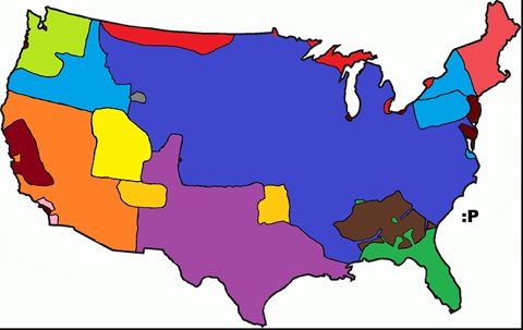 Example of my shitposting: Balkanized Cont. USA