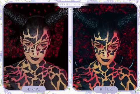 Pretty like the Devil before/after