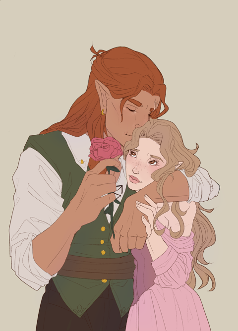 Lucien and Elain (Commission)