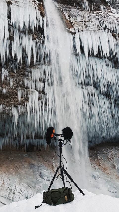 Waterfalls in winter