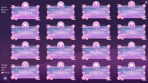 "Cherry Blossom Night" Twitch Panels now available