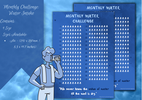 Monthly Challenge: Water Intake [Freebie!] - 1M491N4RY's Ko-fi Shop ...