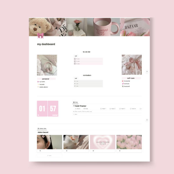 Pink Notion Dashboard Plannora Templates˚ ♡ ⋆｡˚s Ko Fi Shop Ko Fi ️ Where Creators Get 6624