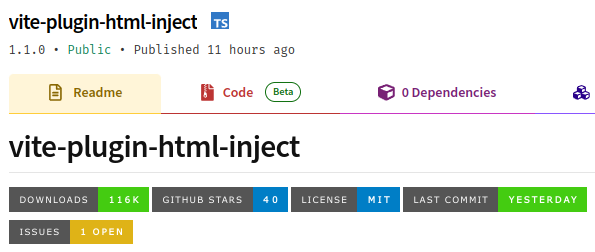 `vite-plugin-html-inject` 1.1.0 is out 🎉
