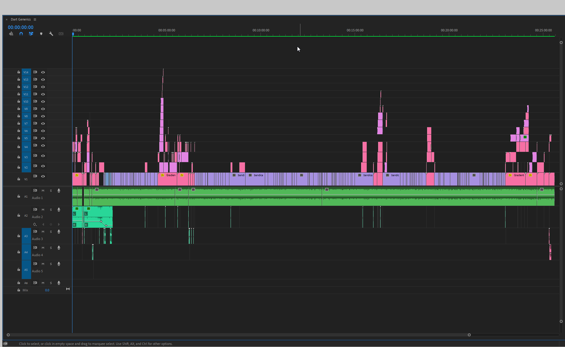 One of my videos timeline in Premiere Pro