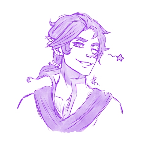 Scanlan Sketch Commission for ThunderHawk Cosplay 