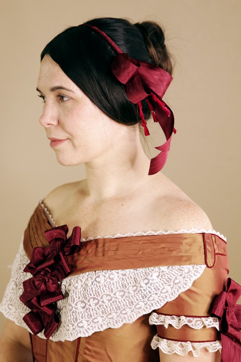 1840s Ballgown and Headpiece
