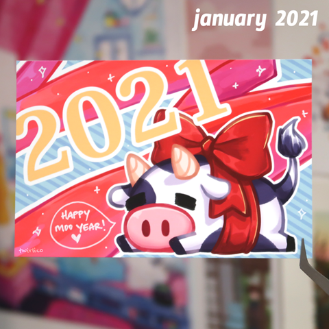 Matte Print Happy Moo Year Twirl S Ko Fi Shop Ko Fi Where Creators Get Support From