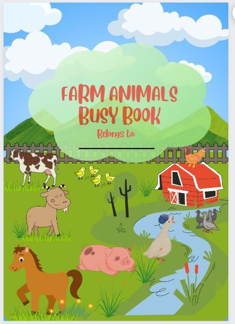 PRINTABLE FARM ANIMALS BUSY BOOK (15 PAGES) Editable ...