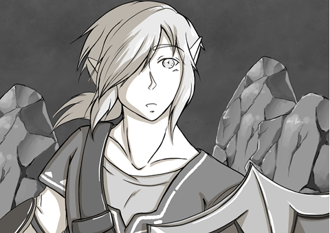 Link in Black and White - BotW Fanart