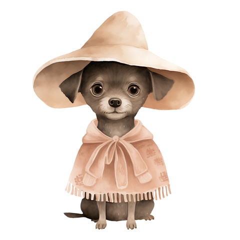 Cinco De Mayo Puppy Watercolor
