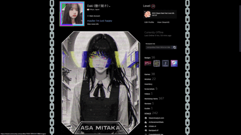 Asa Mitaka [Steam Artwork All Black] - (ANIMATED) - CRL's Ko-fi Shop ...