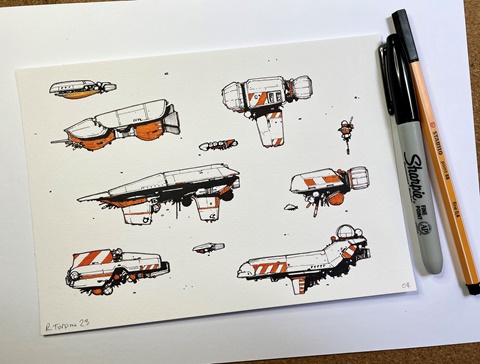 Orange Spaceships