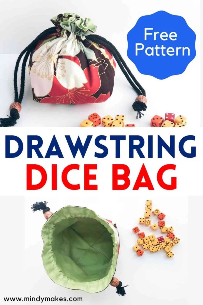 Flat Bottomed Drawstring Bag FREE pattern