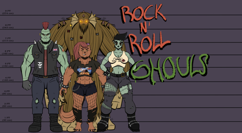 Rock n Roll Ghouls height chart (so far)
