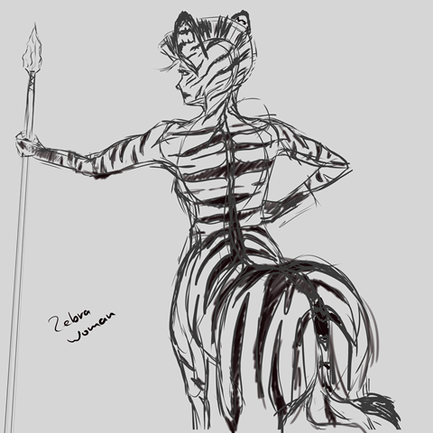 Creatuanary 2022 - Day 3 - Zebra Woman