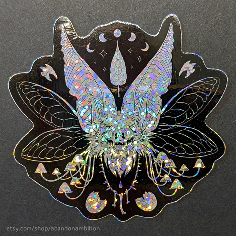 Glitter god of small fallen things sticker