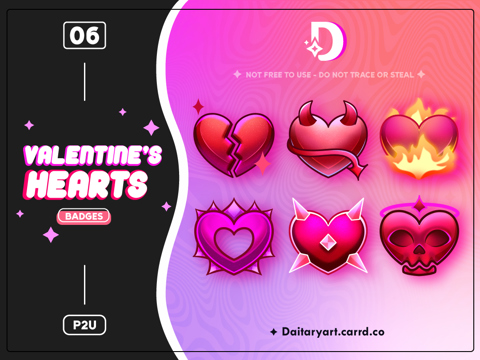 ✦ Valentine's Hearts - badges