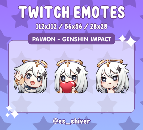 Paimon Emote Set - Genshin Impact - Es_Shiver's Ko-fi Shop - Ko-fi ️ ...