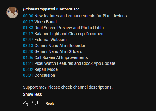 Android Authority Timestamps