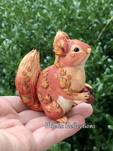 Handmade one of a kind Polymerclay white rat sculpture by Mystic  Reflections.