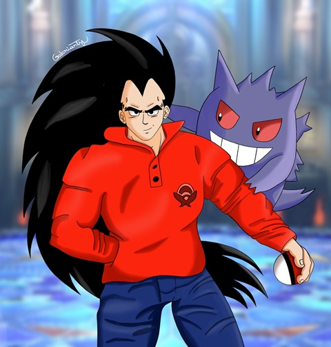 You’re challenged by Elite Four Raditz & Gengar! 