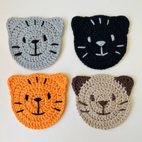 Crochet Cat Coasters