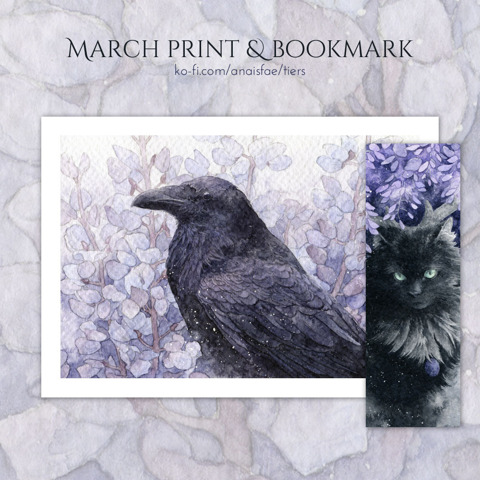 March purple raven & cat