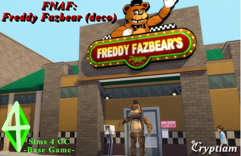 Sims 4 FNAF CC - Freddy Fazbear's Pizza Place Sign