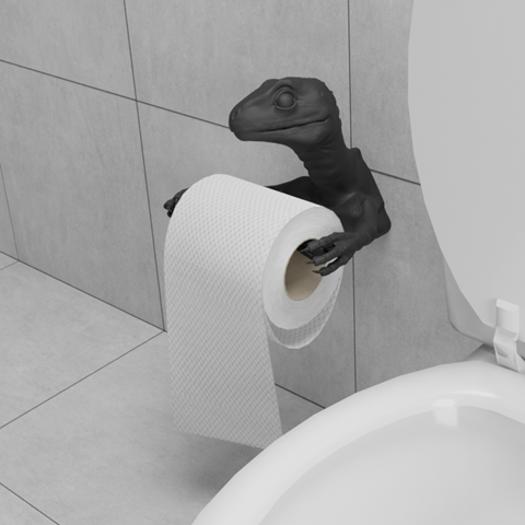 Cute Raptor Toilet Paper Holder